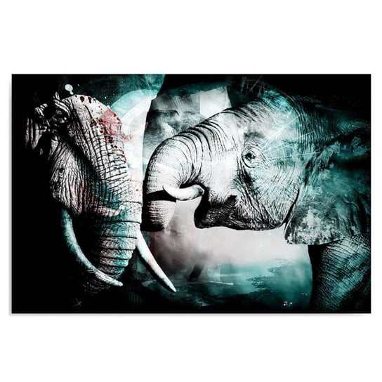 Obraz na płótnie, Powitanie słoni 2, 50x40 cm Feeby