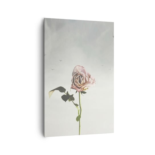 Obraz na płótnie - Powitanie wiosny - 80x120cm - Róża Kwiat Sztuka - Nowoczesny obraz na ścianę do salonu do sypialni ARTTOR ARTTOR