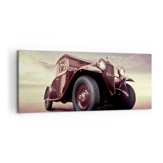 Obraz na płótnie - Powrócmy jak za dawnych lat… - 120x50cm - Motoryzacja Samochód Retro Vintage - Nowoczesny obraz na ścianę do salonu do sypialni ARTTOR ARTTOR