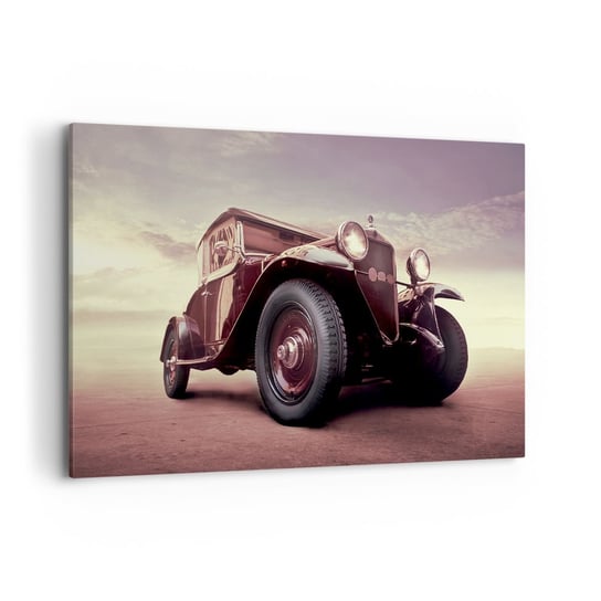 Obraz na płótnie - Powrócmy jak za dawnych lat… - 120x80cm - Motoryzacja Samochód Retro Vintage - Nowoczesny obraz na ścianę do salonu do sypialni ARTTOR ARTTOR