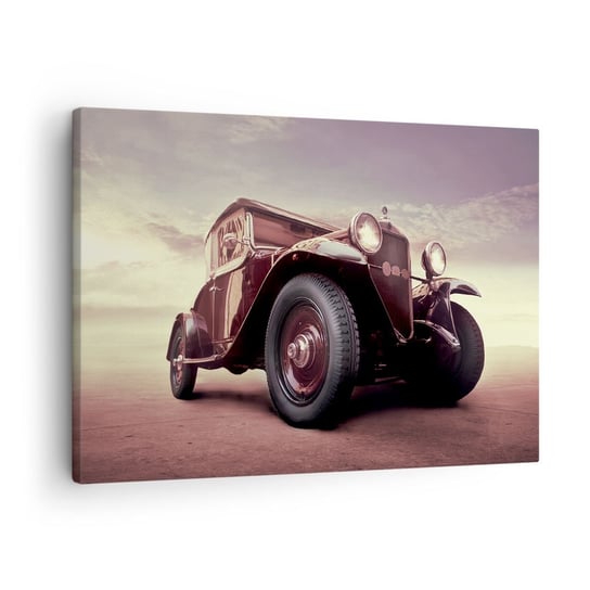 Obraz na płótnie - Powrócmy jak za dawnych lat… - 70x50cm - Motoryzacja Samochód Retro Vintage - Nowoczesny Canvas obraz do salonu do sypialni ARTTOR ARTTOR