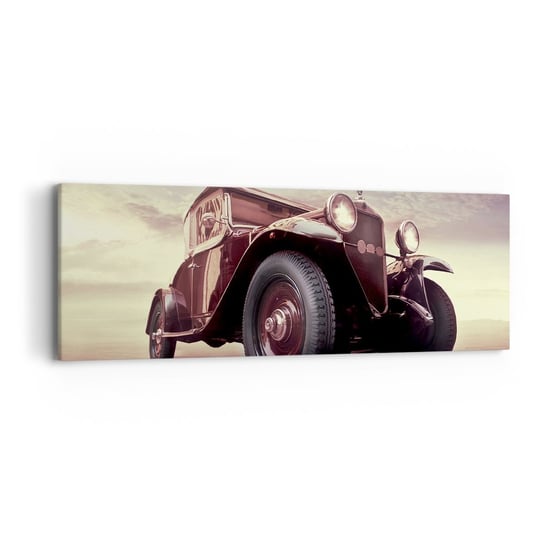 Obraz na płótnie - Powrócmy jak za dawnych lat… - 90x30cm - Motoryzacja Samochód Retro Vintage - Nowoczesny Canvas obraz do salonu do sypialni ARTTOR ARTTOR