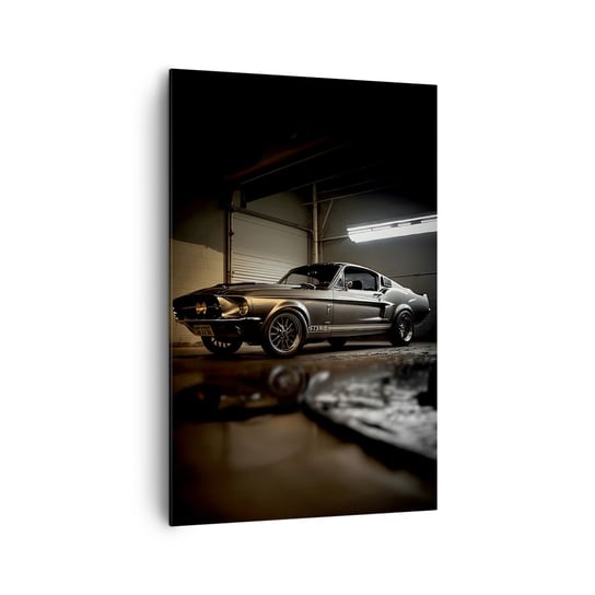 Obraz na płótnie - Powrót do przeszłości - 80x120cm - Samochód Sportowy Retro Klasyk - Nowoczesny obraz na ścianę do salonu do sypialni ARTTOR ARTTOR
