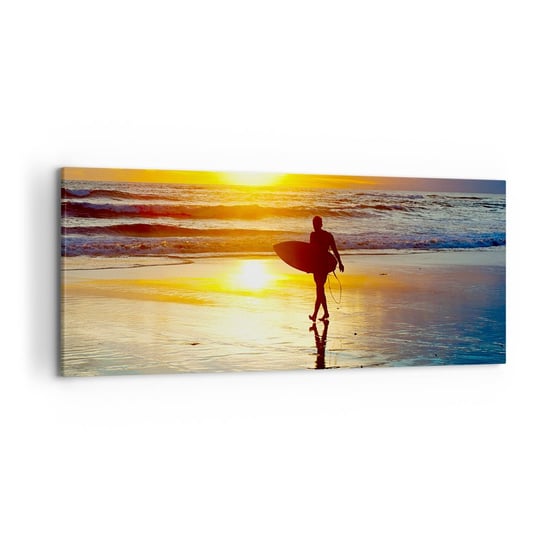 Obraz na płótnie - Powrót wojownika - 120x50cm - Sport Surfing Indonezja - Nowoczesny obraz na ścianę do salonu do sypialni ARTTOR ARTTOR