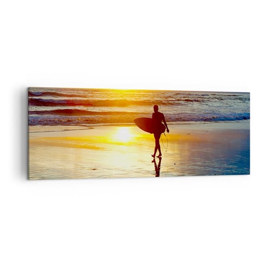 Obraz na płótnie - Powrót wojownika - 140x50cm - Sport Surfing Indonezja - Nowoczesny Canvas obraz do salonu do sypialni ARTTOR ARTTOR