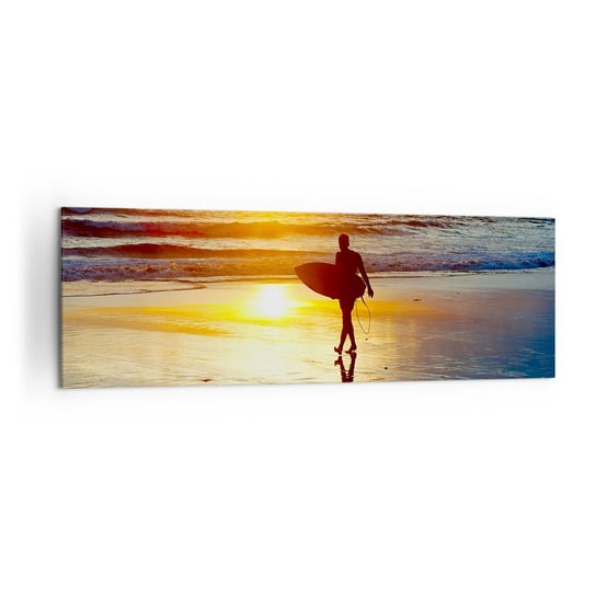 Obraz na płótnie - Powrót wojownika - 160x50cm - Sport Surfing Indonezja - Nowoczesny foto obraz w ramie do salonu do sypialni ARTTOR ARTTOR