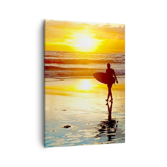 Obraz na płótnie - Powrót wojownika - 50x70cm - Sport Surfing Indonezja - Nowoczesny Canvas obraz do salonu do sypialni ARTTOR ARTTOR