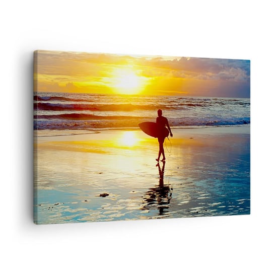 Obraz na płótnie - Powrót wojownika - 70x50cm - Sport Surfing Indonezja - Nowoczesny Canvas obraz do salonu do sypialni ARTTOR ARTTOR