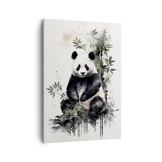 Obraz na płótnie - Pozdrowienia z Chin - 50x70cm - Panda Bambus Azja - Nowoczesny Canvas obraz do salonu do sypialni ARTTOR ARTTOR