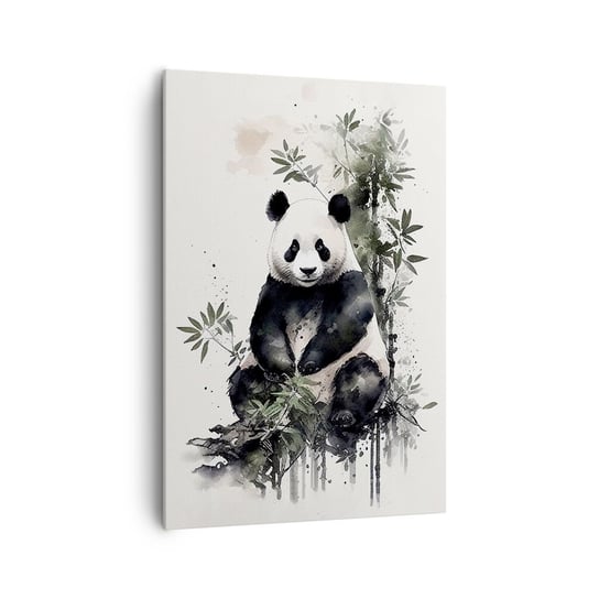 Obraz na płótnie - Pozdrowienia z Chin - 70x100cm - Panda Bambus Azja - Nowoczesny foto obraz w ramie do salonu do sypialni ARTTOR ARTTOR