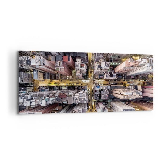 Obraz na płótnie - Pozdrowienia z Hongkongu - 120x50cm - Miasto Hongkong Architektura - Nowoczesny obraz na ścianę do salonu do sypialni ARTTOR ARTTOR