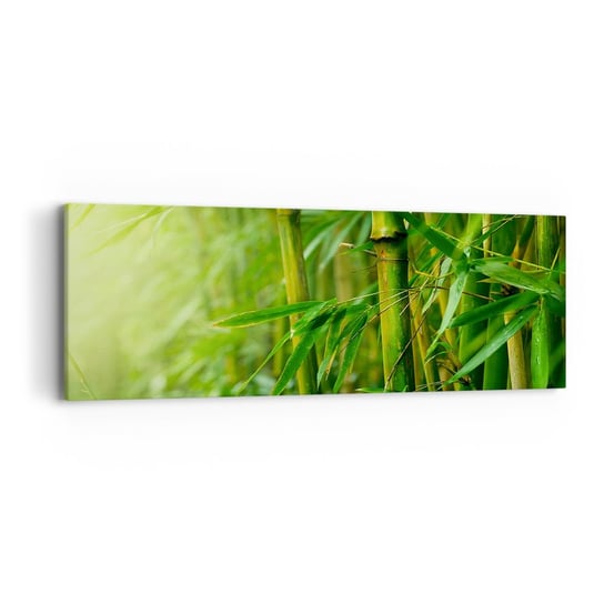 Obraz na płótnie - Poznać zieleń samą w sobie - 90x30cm - Roślina Bambus Dżungla - Nowoczesny Canvas obraz do salonu do sypialni ARTTOR ARTTOR