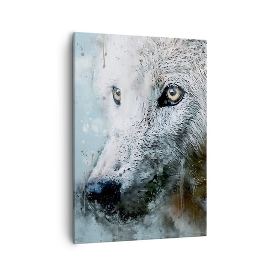 Obraz na płótnie - Poznaj wilczą duszę - 50x70cm - Zwierzęta Wilk Drapieżnik - Nowoczesny Canvas obraz do salonu do sypialni ARTTOR ARTTOR