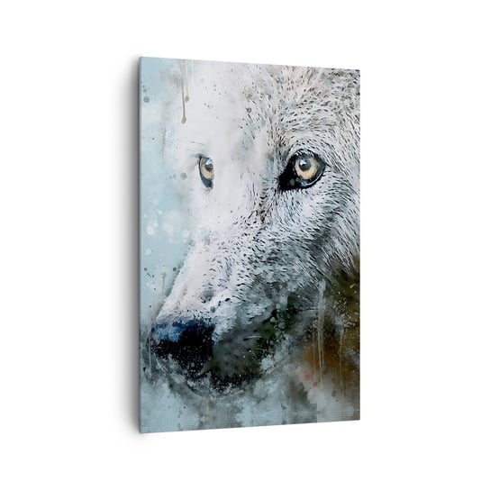 Obraz na płótnie - Poznaj wilczą duszę - 80x120cm - Zwierzęta Wilk Drapieżnik - Nowoczesny obraz na ścianę do salonu do sypialni ARTTOR ARTTOR