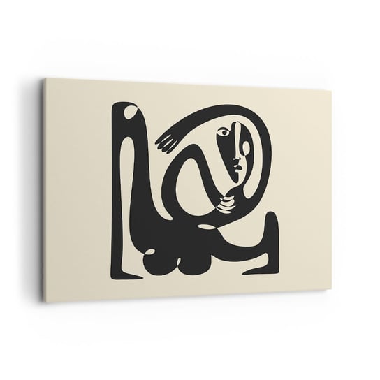 Obraz na płótnie - Prawie Picasso - 100x70cm - Abstrakcja Sztuka Grafika - Nowoczesny foto obraz w ramie do salonu do sypialni ARTTOR ARTTOR