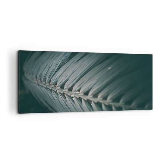 Obraz na płótnie - Precyzja natury - 100x40cm - Palma Kokosowa Liście Palmy Dżungla - Nowoczesny foto obraz w ramie do salonu do sypialni ARTTOR ARTTOR
