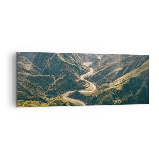 Obraz na płótnie - Prosto z serca gór - 140x50cm - Krajobraz Górski Droga Górska Las - Nowoczesny Canvas obraz do salonu do sypialni ARTTOR ARTTOR