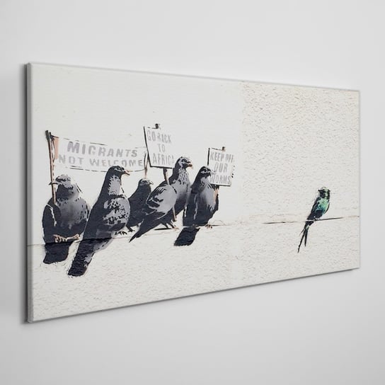 Obraz Na Płótnie Protestujące ptaki Banksy 100x50 Coloray