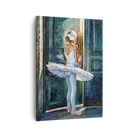 Obraz na płótnie - Przed popisem - 50x70cm - Baletnica Dziewczynka Sztuka - Nowoczesny Canvas obraz do salonu do sypialni ARTTOR ARTTOR