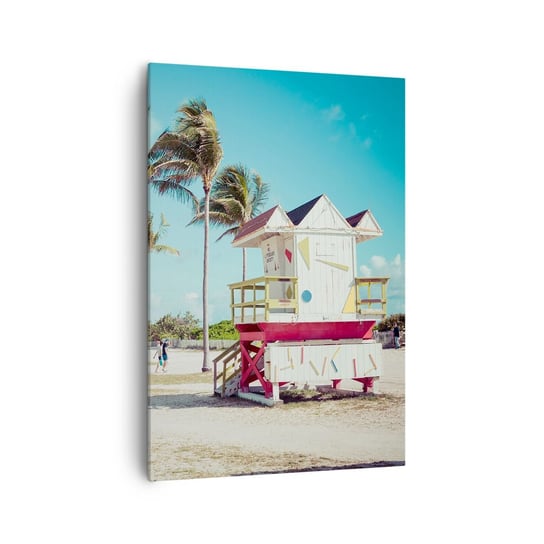 Obraz na płótnie - Przed tobą piękny dzień - 70x100cm - Krajobraz Plaża Floryda - Nowoczesny foto obraz w ramie do salonu do sypialni ARTTOR ARTTOR