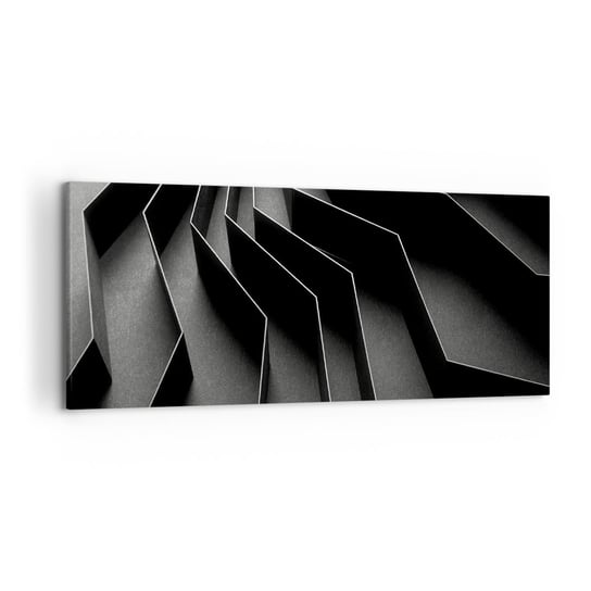Obraz na płótnie - Przestrzenny porządek - 120x50cm - 3D Labirynt Nowoczesny - Nowoczesny obraz na ścianę do salonu do sypialni ARTTOR ARTTOR