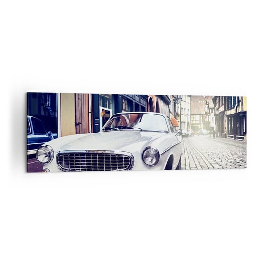 Obraz na płótnie - Przeszłość to dziś - 160x50cm - Samochód Vintage Miasto Francja - Nowoczesny foto obraz w ramie do salonu do sypialni ARTTOR ARTTOR
