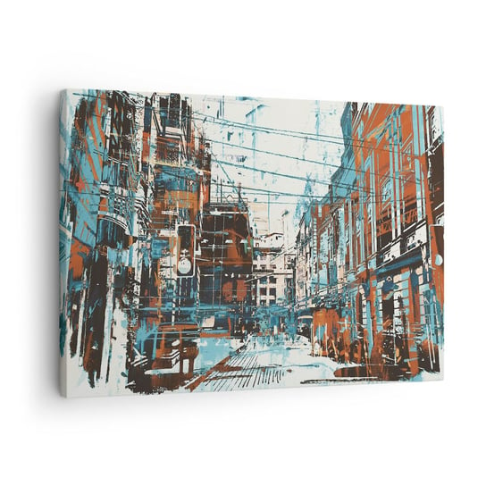 Obraz na płótnie - Przetarty miejski szlak - 70x50cm - Miasto Architektura Sztuka - Nowoczesny Canvas obraz do salonu do sypialni ARTTOR ARTTOR