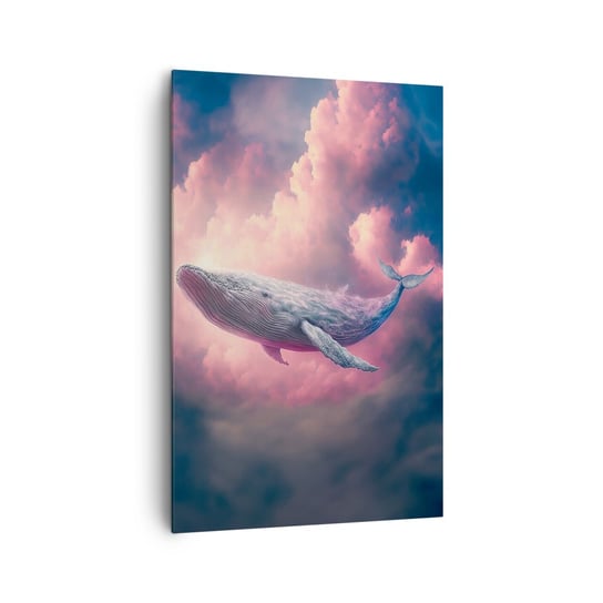 Obraz na płótnie - Przetrzyj oczy - 80x120cm - Wieloryb Fantastyczny Pastelowy - Nowoczesny obraz na ścianę do salonu do sypialni ARTTOR ARTTOR