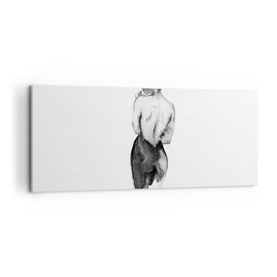 Obraz na płótnie - Przy niej świat znika - 120x50cm - Kobieta Ciało Kobiety Grafika - Nowoczesny obraz na ścianę do salonu do sypialni ARTTOR ARTTOR