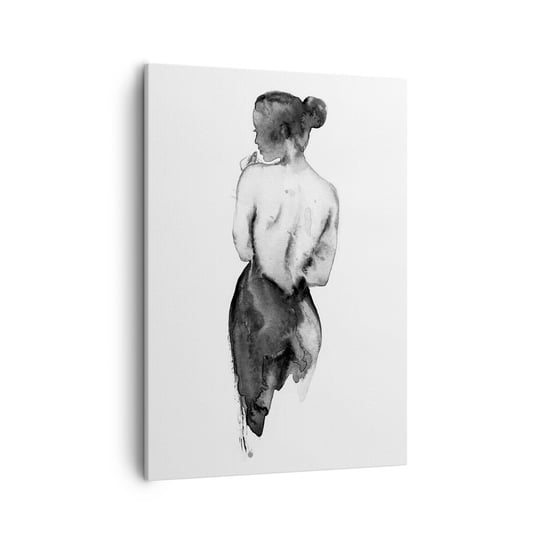 Obraz na płótnie - Przy niej świat znika - 50x70cm - Kobieta Ciało Kobiety Grafika - Nowoczesny Canvas obraz do salonu do sypialni ARTTOR ARTTOR