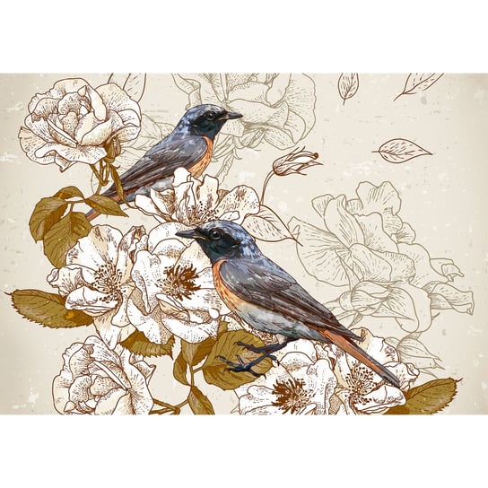 Obraz na płótnie Ptaki, beżowo-brązowy, 1 element Art-Canvas