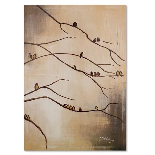 Obraz na płótnie, Ptaki na gałęziach, 70x100 cm Feeby