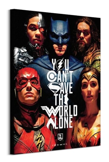 Obraz na płótnie PYRAMID POSTERS Justice League Save The World, 60x80 cm DC COMICS