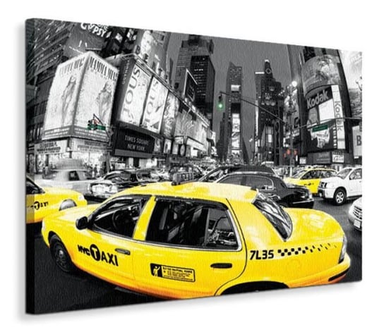 Obraz na płótnie PYRAMID POSTERS Rush Hour Times Square - Yellow Cabs, 120x90 cm Pyramid Posters