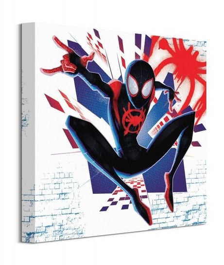 Obraz na płótnie PYRAMID POSTERS Spider-Man Into The Spider-Verse Buildings, 40x40 cm Spider-Man