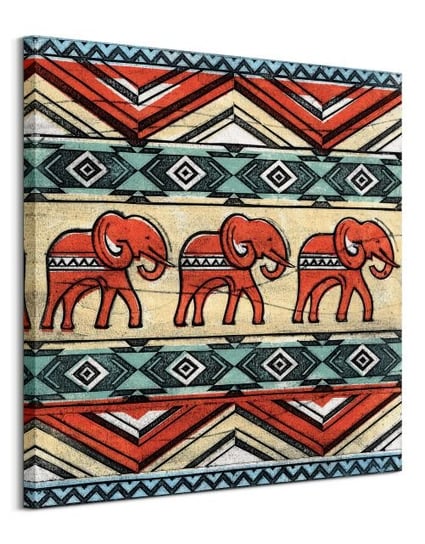 Obraz na płótnie PYRAMID POSTERS Tribal Elephants, 85x85 cm Art Group