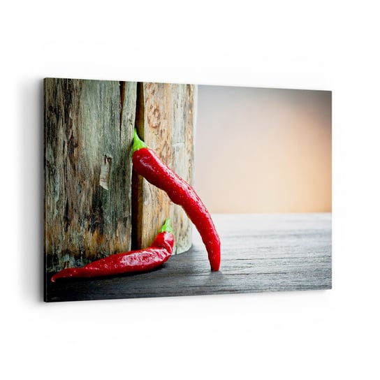 Obraz na płótnie - Red hot chili peppers - 100x70cm - Papryka Chili Przyprawa - Nowoczesny foto obraz w ramie do salonu do sypialni ARTTOR ARTTOR