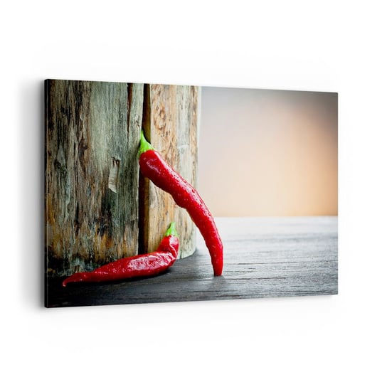 Obraz na płótnie - Red hot chili peppers - 120x80cm - Papryka Chili Przyprawa - Nowoczesny obraz na ścianę do salonu do sypialni ARTTOR ARTTOR