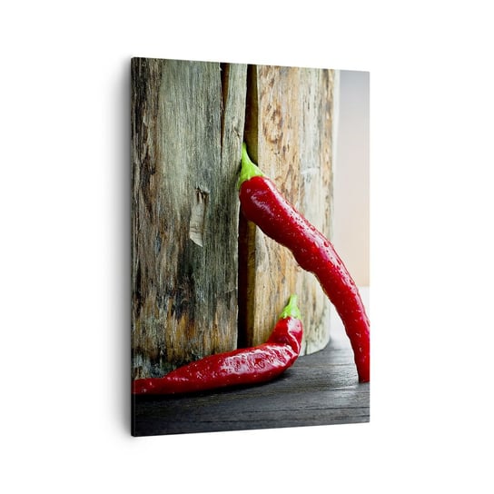 Obraz na płótnie - Red hot chili peppers - 50x70cm - Papryka Chili Przyprawa - Nowoczesny Canvas obraz do salonu do sypialni ARTTOR ARTTOR