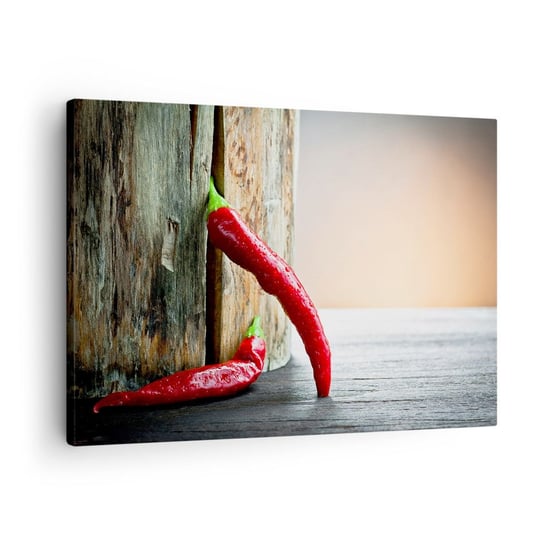 Obraz na płótnie - Red hot chili peppers - 70x50cm - Papryka Chili Przyprawa - Nowoczesny Canvas obraz do salonu do sypialni ARTTOR ARTTOR