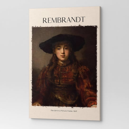 Obraz na płótnie REMBRANDT THE GIRL IN A PICTURE FRAME REP00049 80X120 Wave Print