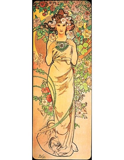 Obraz na płótnie Rose - Alfons Mucha 80x30 Fedkolor