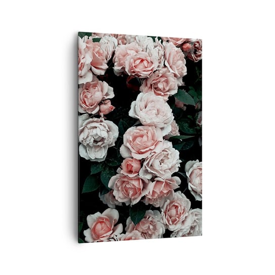 Obraz na płótnie - Różany ansamble - 80x120cm - Bukiet Kwiatów Róża Kwiaty - Nowoczesny obraz na ścianę do salonu do sypialni ARTTOR ARTTOR
