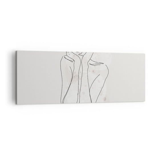 Obraz na płótnie - Rozmarzona chwila - 140x50cm - Grafika Kobieta Sztuka - Nowoczesny Canvas obraz do salonu do sypialni ARTTOR ARTTOR