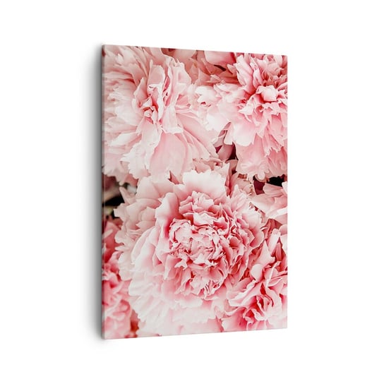 Obraz na płótnie - Różowe marzenie - 50x70cm - Kwiaty Piwonie Romantyzm - Nowoczesny Canvas obraz do salonu do sypialni ARTTOR ARTTOR