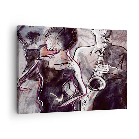 Obraz na płótnie - Rozpłynąć się w muzyce - 70x50cm - Muzyka Jazz Taniec - Nowoczesny Canvas obraz do salonu do sypialni ARTTOR ARTTOR