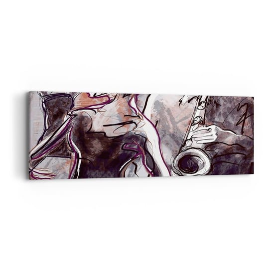 Obraz na płótnie - Rozpłynąć się w muzyce - 90x30cm - Muzyka Jazz Taniec - Nowoczesny Canvas obraz do salonu do sypialni ARTTOR ARTTOR