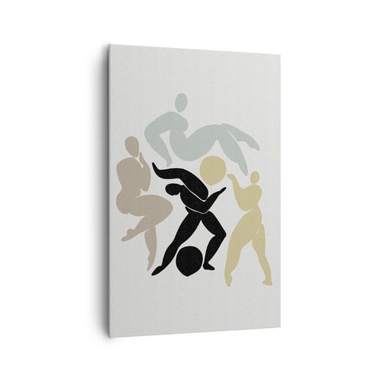 Obraz na płótnie - Ruch dla zdrowia i dla urody - 80x120cm - Figury Ludzie Minimalistyczne - Nowoczesny obraz na ścianę do salonu do sypialni ARTTOR ARTTOR