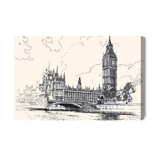 Obraz Na Płótnie Rysunek Pałacu Westministerskiego 120x80 Inna marka