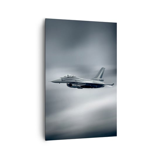 Obraz na płótnie - Rzucisz wyzwanie? - 80x120cm - Myśliwiec Samolot Wojskowy Odrzutowiec - Nowoczesny obraz na ścianę do salonu do sypialni ARTTOR ARTTOR